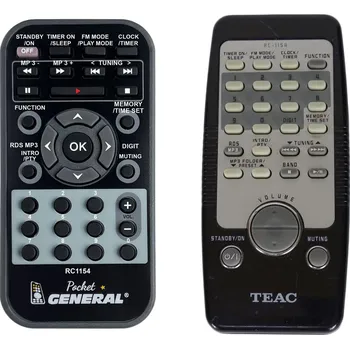 Dálkový ovladač General TEAC RC-1154 - dálkový ovladač duplikát
