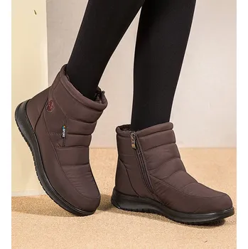 Dámská zimní obuv Dámské zimní kotníčkové sportovní boty na zip Barva: Hnedá, Velikost EUR: 40