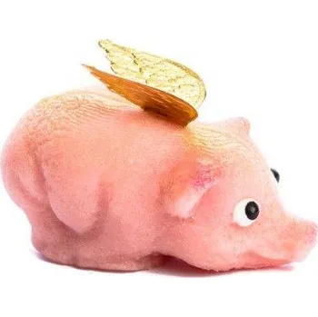 Jedlá dekorace na dort Marcipánová figurka zlaté prasátko 2,5x5 cm, 25g - Frischmann vyškov