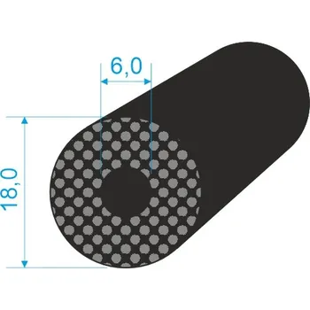 Těsnění karosérie TLM 240618 Těsnení mikroporezní 6/18 -černé