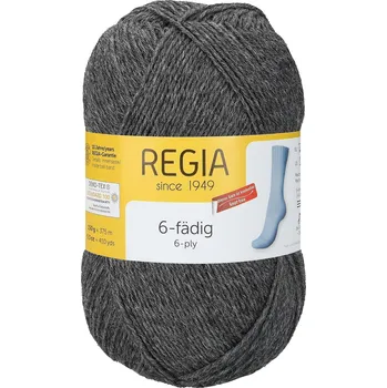 Příze Regia 6-ply 44 Středně šedý melír (Ponožková příze Regia 6-ply 44 Mittel Grau meliert)