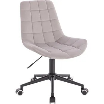 Otočné křeslo Voss velur na černé podstavě s kolečky - světle šedá