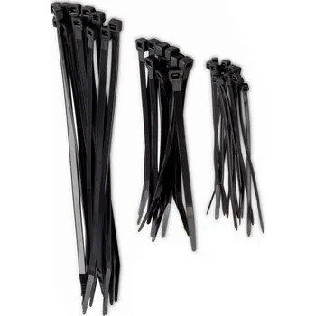 Stahovací páska 3x 25ks Sada stahovacích pásků Kreator KRT556014 - 2.5x100mm, 4.4x120mm, 4.8x200mm, černé