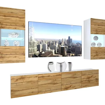 Obývací stěna Obývací stěna Belini Premium Full Version dub wotan + LED osvětlení Nexum 113 NEX 7/0/W/DW/0/0/PP