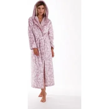 Dámský župan Dámský dlouhý župan Vestis Flora 3956 mauve mist 4303 - tisk fialová L