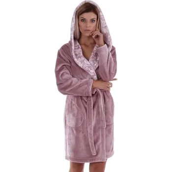 Dámský župan Dámský župan s kapucí Vestis Flora 4856 mauve mist 4353 - vřes XL