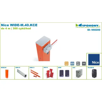 Nice WIDE-M.40.KCE vjezdová závora na dálkové ovládání, do 4 m průjezdu