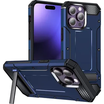Pouzdro na mobilní telefon Kryt iPhone 15 Pro Max, Techsuit - Hybrid Armor Kickstand , modrý