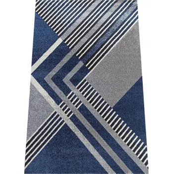 Koberec Kusový koberec OTTO 03 šedotyrkysový OTTO 160x220 25/25/150 Do 0,9cm Geometrické tvary Tyrkysová