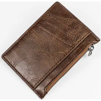 Peněženka Elegantní minimalistická peněženka z umělé kůže - káva