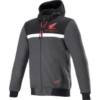 Moto bunda Bunda CHROME STREET HOODIE HONDA kolekce, ALPINESTARS (černá/šedá/červená) (Velikost: 2XL)