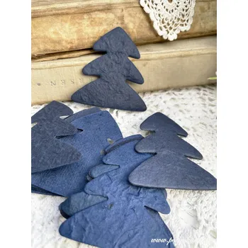 Vánoční ozdoba Sapaimport Výsek z ručního papíru - vánoční stromek modrý 36/50 ks Barevnost: 36 ks