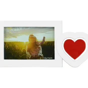Digitální fotorámeček Falc Multirám plastový bílý se srdcem, na foto formátu 10 x 15 cm