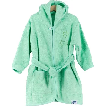 Chlapecký župan Dětský biobavlněný froté župan XKKO Organic - Mint Stars 12-24m