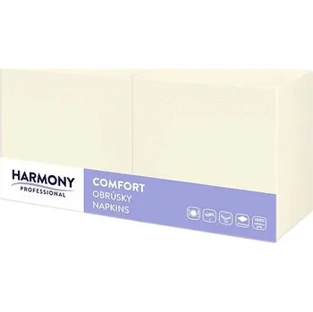 Papírový ubrousek HARMONY PROFESSIONAL ubrousky krémové, koktejlové 24x24cm, 2 vrstvá celulóza, 1 balení = 250 ks