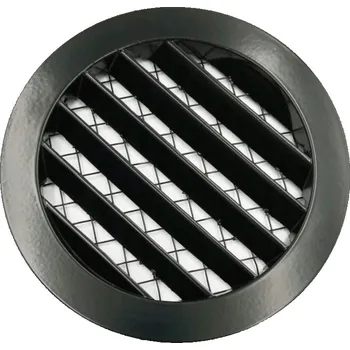 Větrací mřížka Větrací hliníková mřížka s límcem d100 mm a síťkou - hliníková - černá - MIKAWI 66-0711