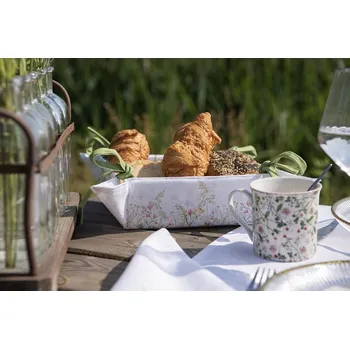 chlebník Bavlněný košík na pečivo s lučními květy Wildflower Fields - 35*35*8 cm