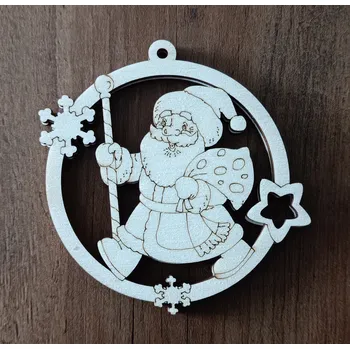 Vánoční ozdoba Dřevěná vánoční ozdoba santa klaus