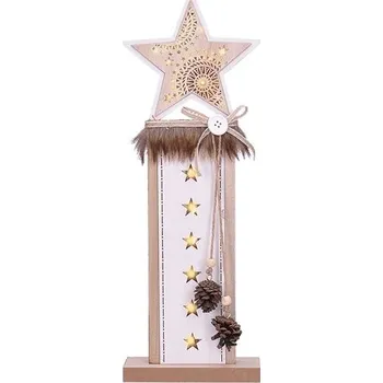 Vánoce LED hvězda dřevěná 1V237