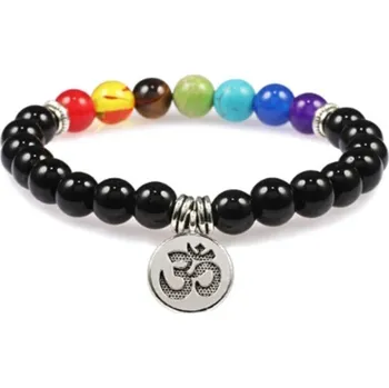 Náramek Woodrow Náramek z korálků čakrový Hindu Óm * černá - 2300