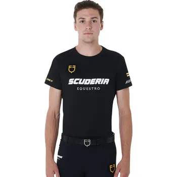 Pánské tričko EQUESTRO Triko Scuderia Equestro, pánské, černé XS
