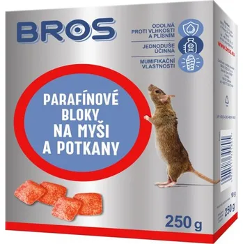 Hubení hlodavce BROS parafínové bloky na myši a potkany 250 g