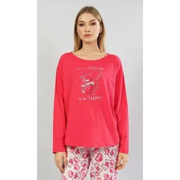 Dámské pyžamo Dámské pyžamo dlouhé Vienetta Secret Good day šedá XL