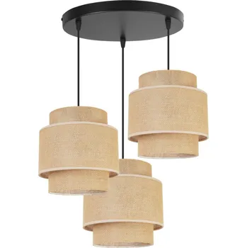 Závěsné svítidlo Boho, 3x jutové stínítko, (výběr ze 2 barev konstrukce), o