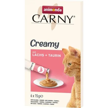 Pamlsek pro kočku animonda Carny Adult Creamy losos + taurin 30 × 15 g