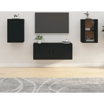 Obývací pokoj vidaXL Nástěnné TV skříňky 2 ks 40 x 34,5 x 60 cm [816657] Barva: Černá