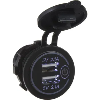 2x USB nabíječka voděodolná do panelu, bílá (34563)