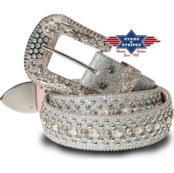 Opasek zdobený westernový opasek STONE-6 Velikost: S