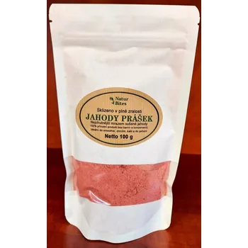 Sušená potravina Jahody lyofilizované-prášek (sušené mrazem) 100g, NaturBites