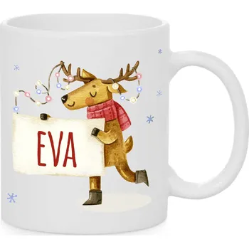 Vánoční hrnek - Sob se jménem Eva Barva: Bílá