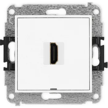 Elektrická zásuvka KARLIK Zásuvka s konektorem HDMI 2.0, bez popisového pole Barva: Matná bílá