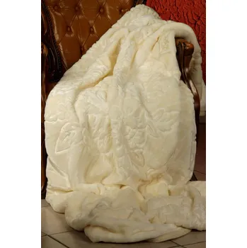 deka Luxusní akrylová deka - Krémově bílá tištěný vzor 09