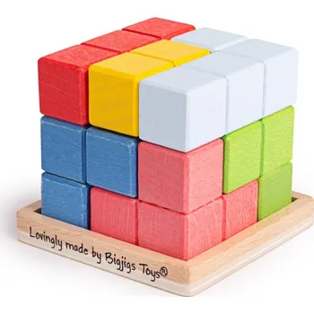 Bigjigs Toys Dřevěná skládací kostka