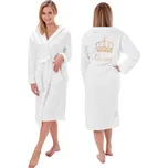 Dámský vyšívaný župan s nádpisem Queen White Varianta: L/XL