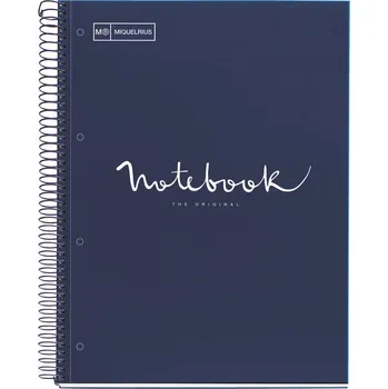 Poznámkový blok Miquelrius Emotions, A4, 80 listů, linka, modrý