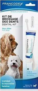 Péče o psí chrup FRANCODEX Dental Kit zubní pasta + kartáček 70g 