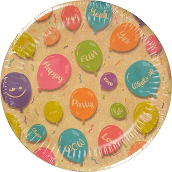 Jednorázové nádobí Kozák Svitavy s. r. o. Talíře papírové Kraft Balloons, 12ks