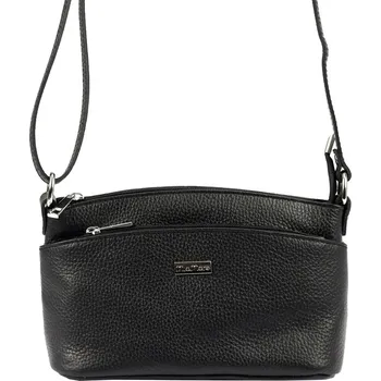 Kabelka Tříoddílová malá kožená černá crossbody kabelka Mia More no. 013