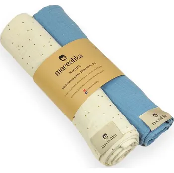 Zavinovačka Maceshka Mušelínová plena Nature 2ks varianta: Ecru zlatý puntík+ Jean