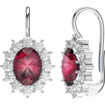 Náušnice Couple, Velkolepé náušnice Diana s červenými zirkony, bílé zlato, náušnice, 585-52-3-0502.1B00.0.00.104