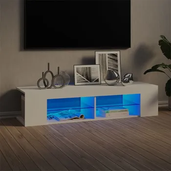 Televizní stolek vidaXL TV skříňka s LED osvětlením 135x39x30 cm [804231] Barva: Bílá