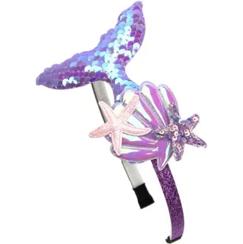 Čína Čelenka do vlasů z flitrů s motivem mořské panny Barva: 5 fialová