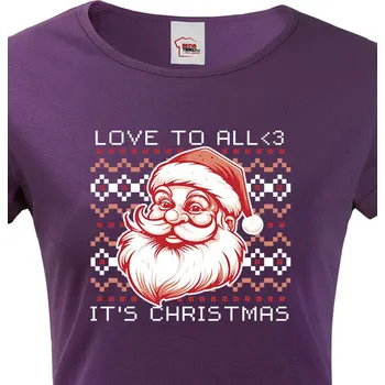 Dámské tričko Dámské tričko Vánoční Santa, Barva Fialová Bezvatriko.cz 2156