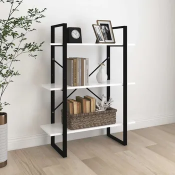 Knihovna vidaXL Knihovna 80 x 30 x 105 cm kompozitní dřevo [806530] Barva: Bílá