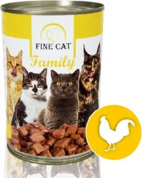 Krmivo pro kočku FINE CAT Family konzerva drůbeží pro dospělé kočky 415 g