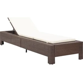 Zahradní lehátko vidaXL Zahradní lehátko s poduškou polyratan [46235] Barva: Hnědá